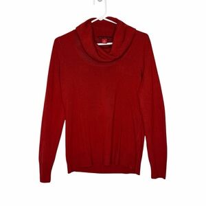 BUM Equipment Women's Red Cowl Neck Sweater size Large